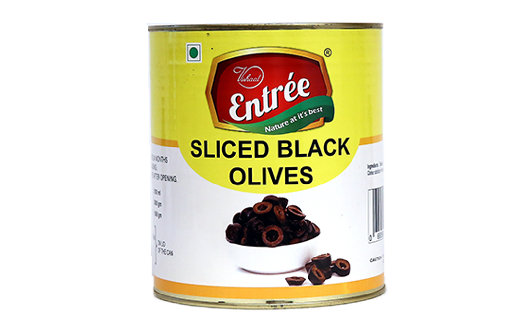 Vishaal Entree Sliced Black Olives    Tin  3100 millilitre
